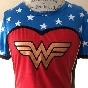 Wonder Woman T-shirt, Stars, Red & Blue (Size L, XL)